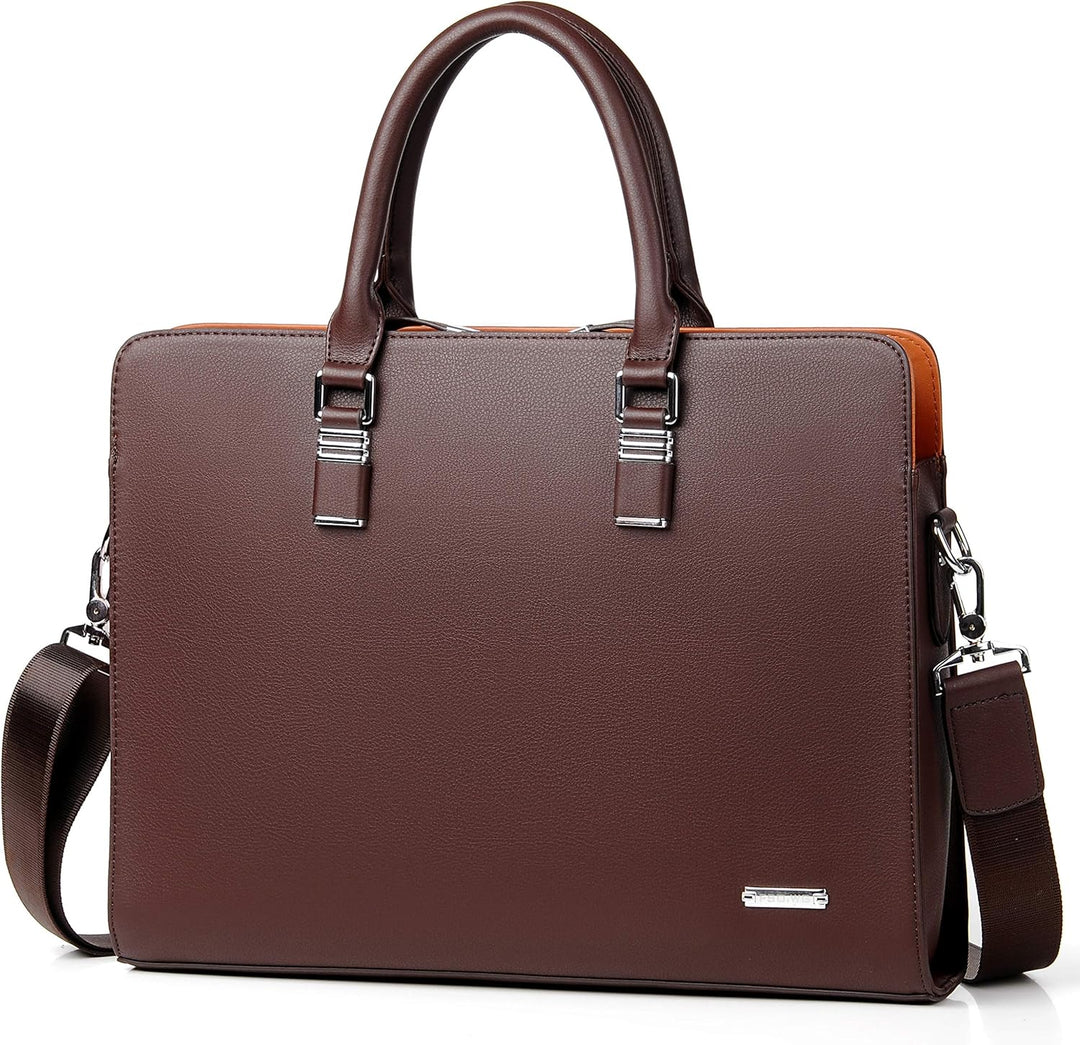 Durable genuine leather men's work bag, perfect for daily commute and business meetings.
