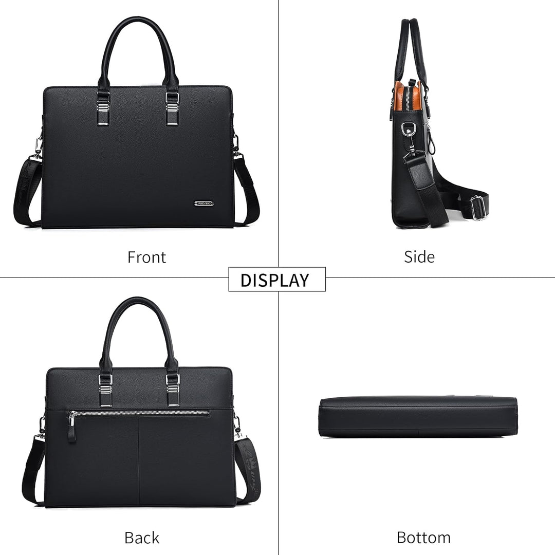 Spacious genuine leather men's business tote, perfect for carrying all work essentials.