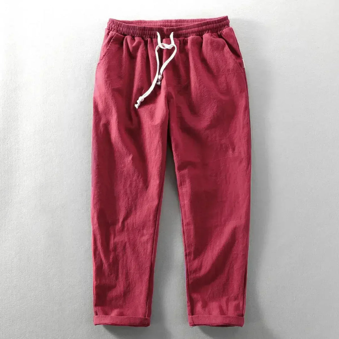 Men's lightweight Harajuku linen pants, ideal for summer, casual and breathable.