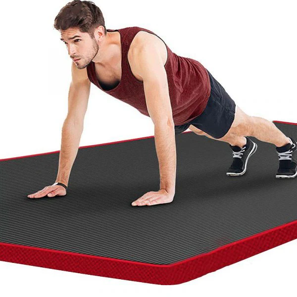Men's high-density non-slip fitness mat for gym & home workouts. Durable exercise mat for yoga, Pilates, strength.