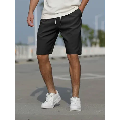 Men's high-waist lightweight shorts with relaxed fit. Comfortable casual summer wear for everyday.