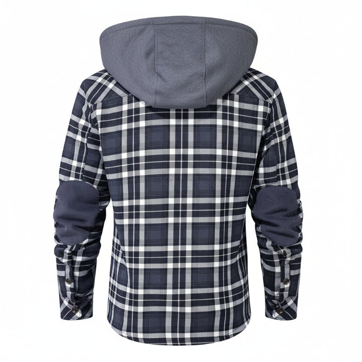 Stylish men's casual jacket, hooded, ideal for everyday fall and winter warmth.