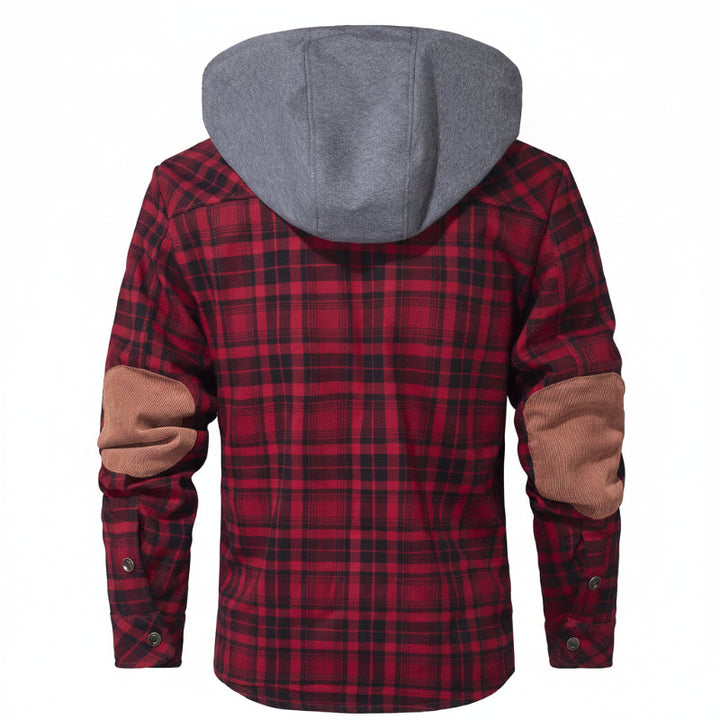 Men's sturdy fall-winter jacket, hooded, ensuring warmth and rugged style outdoors.