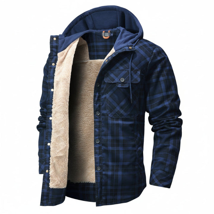 Everyday men's hooded jacket, casual fall & winter wear, comfortable and warm.