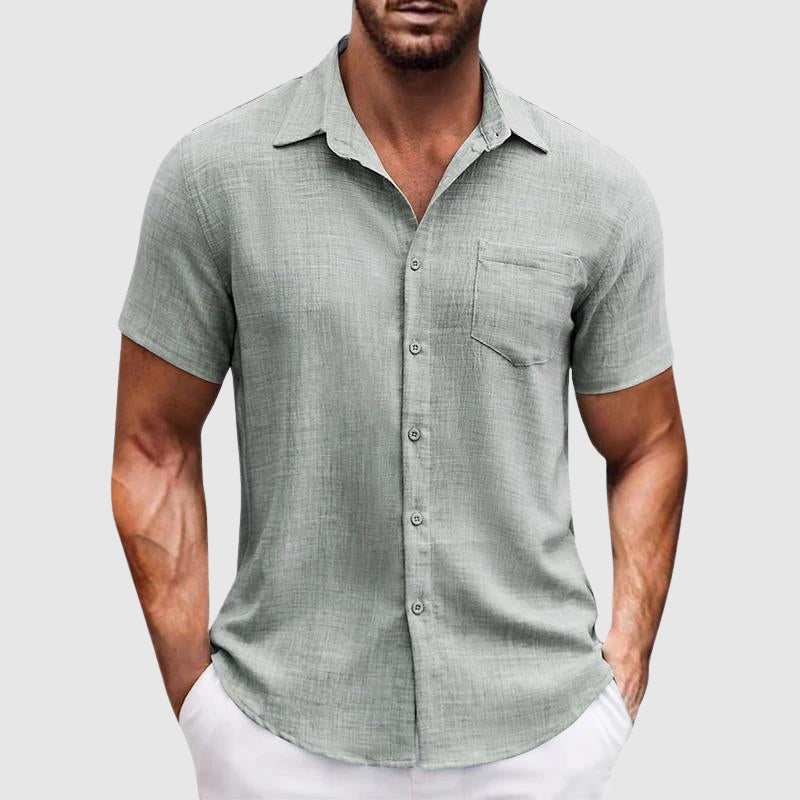 Khaki Horizon Bay men's casual shirt, comfortable and relaxed summer style for men.