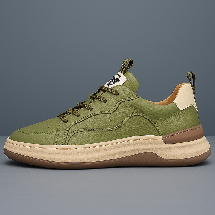 Stylish green Men's Hudson casual sneakers with sleek design, perfect for comfortable daily wear.