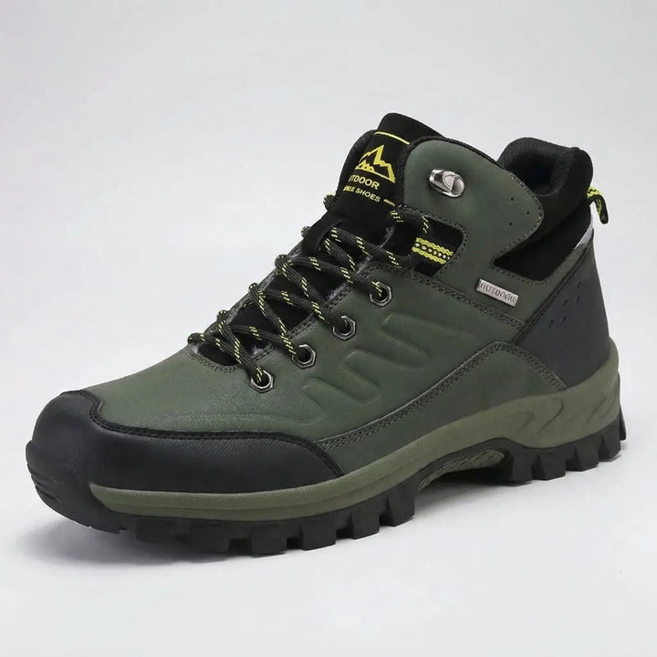 Men's high-top insulated snow boots, durable for extreme cold winter hiking and challenging outdoor trails.