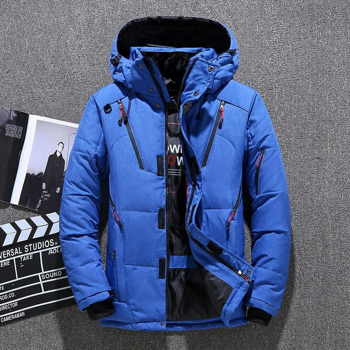 Versatile men's insulated hooded parka. Stylish outerwear, perfect as a warm puffer jacket for fall & winter.
