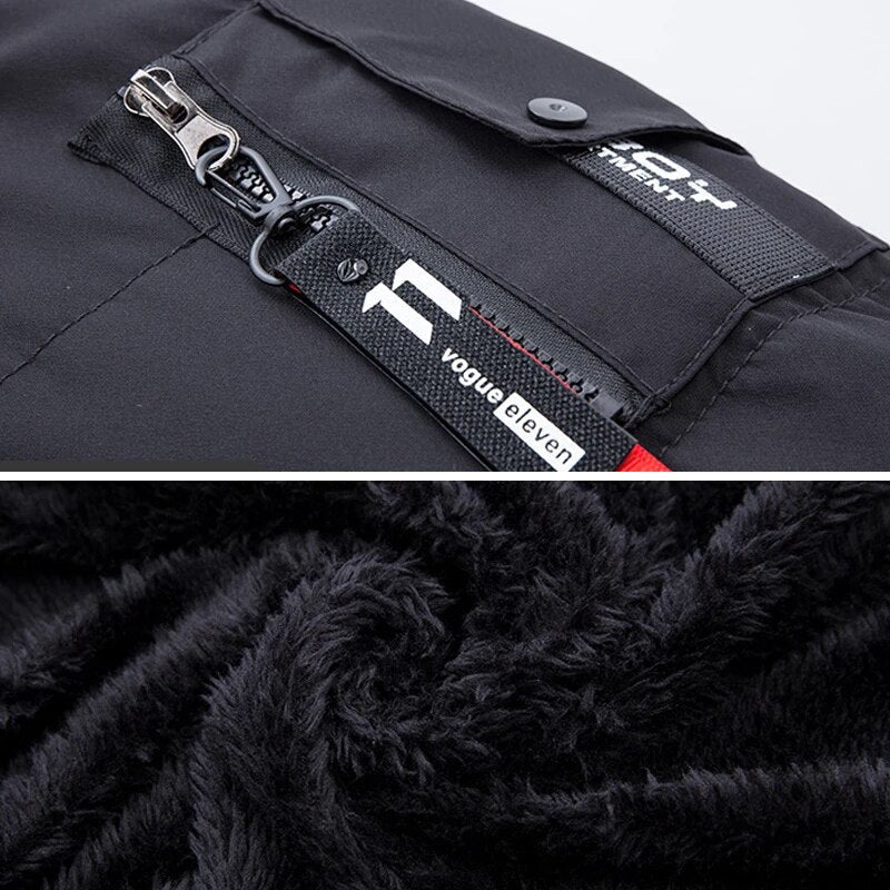Stylish men's winter parka with a warm insulated hood. Perfect for extreme cold weather fashion.