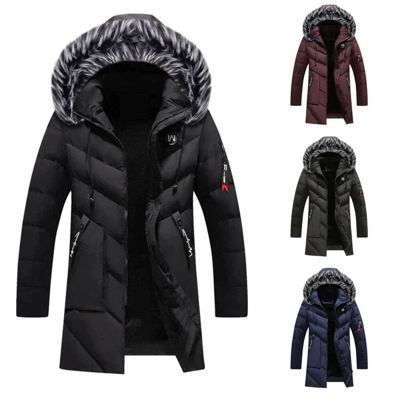High-performance men's hooded winter jacket. Insulated for superior warmth and cold weather protection.
