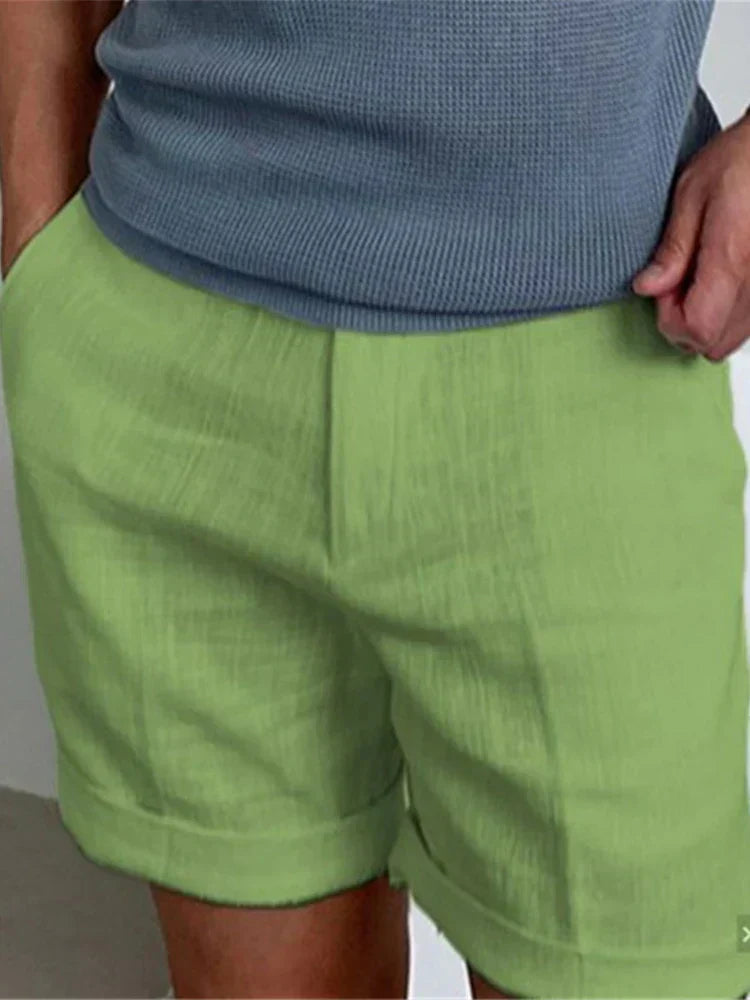 Stylish men's Jorin linen shorts, perfect for summer vacations, beachwear & casual fashion.