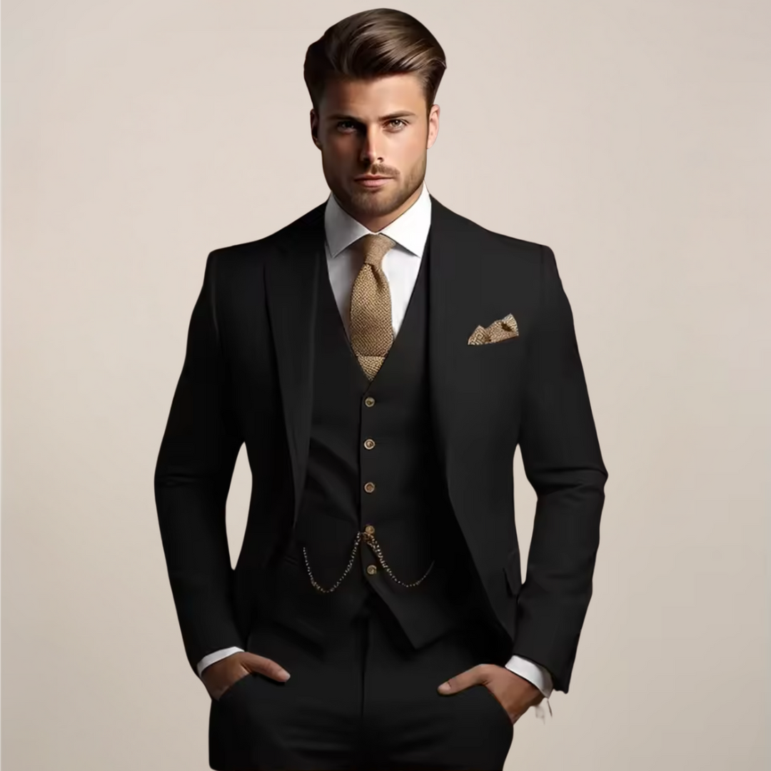 Men's Karl Slim Fit Three-Piece Suit for professional style, formal wear & business occasions.