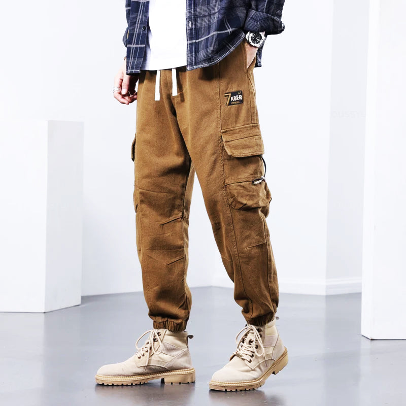 Men's Kellan khaki cargo pants, durable & stylish for everyday utility, work, or casual wear.
