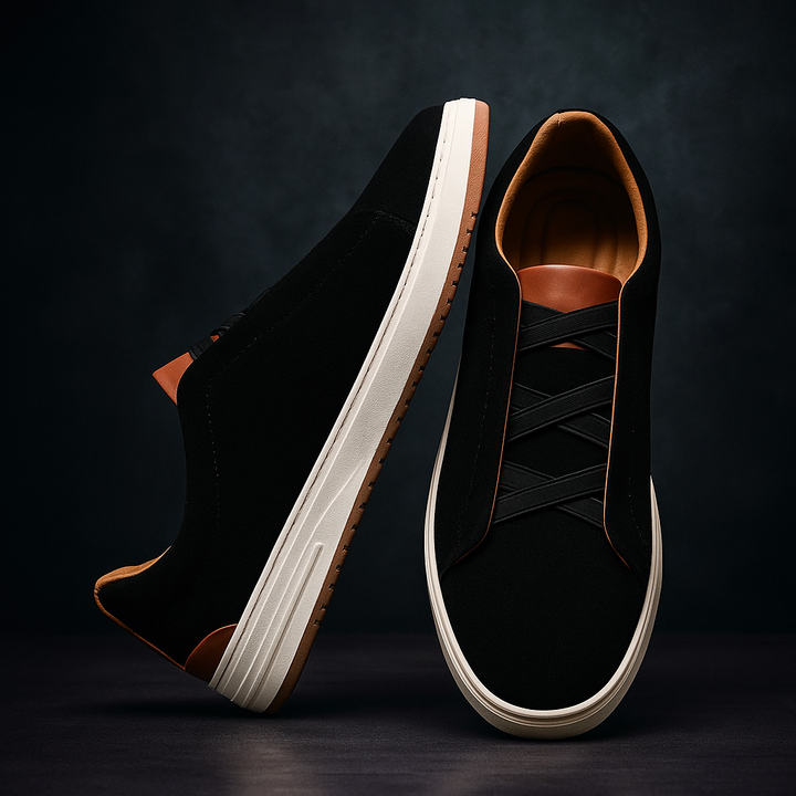 Side view of men's slip-on sneakers, perfect for everyday wear & fashion.