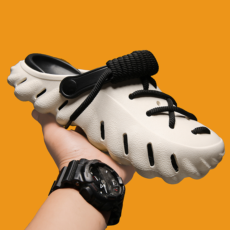 Lightweight & breathable mens clogs, water-friendly design with laces for a custom fit.