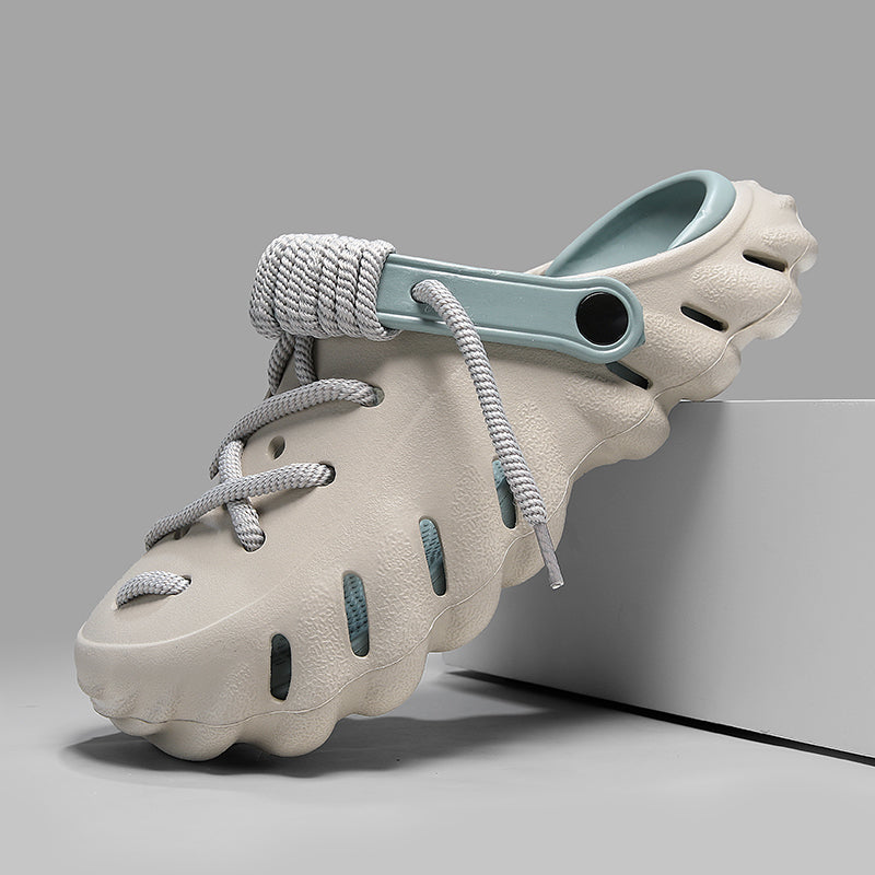 Everyday mens laced clogs, super comfortable and lightweight, great for outdoor adventures.