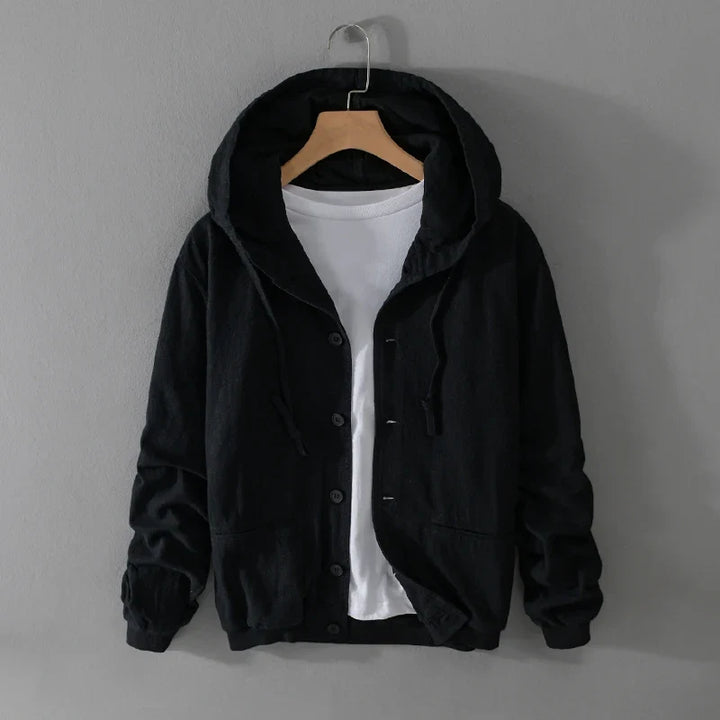 Comfortable men's lightweight hoodie, highly breathable for spring/summer fashion & leisure wear.