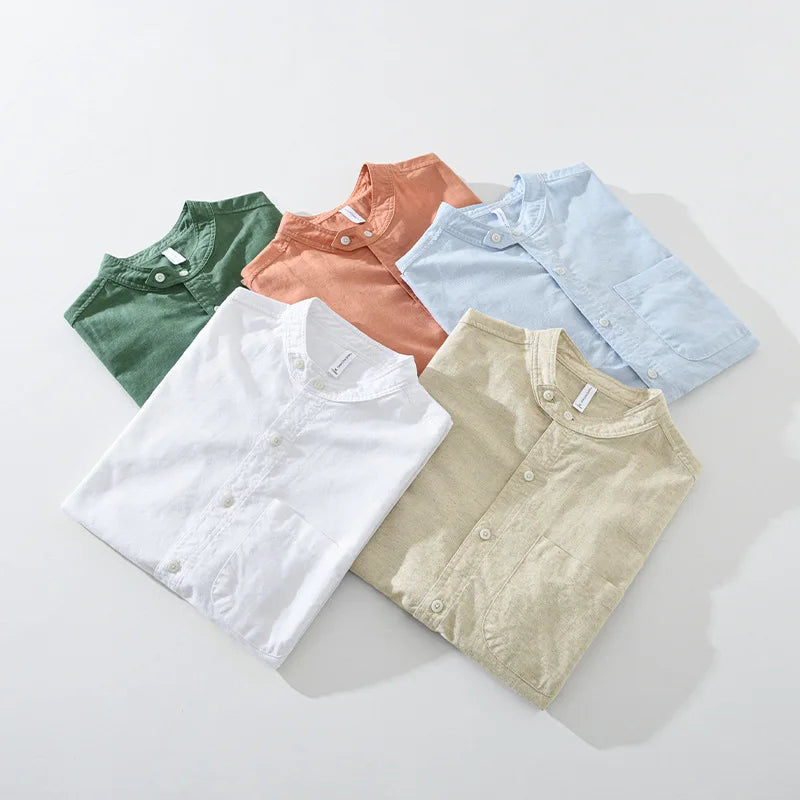 Classic men's lightweight long sleeve shirt. Comfortable, breathable design for versatile summer and everyday style.