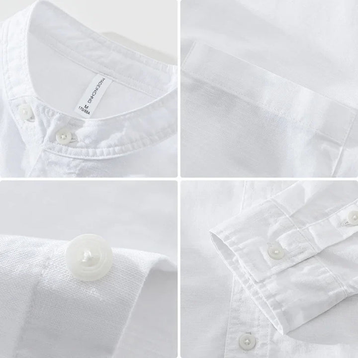 Button-up men's shirt with lightweight, breathable fabric, ideal for summer style and everyday comfort.