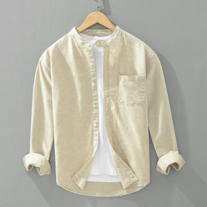 Breathable men's long sleeve button-up. A lightweight, comfortable shirt for casual summer and everyday wear.