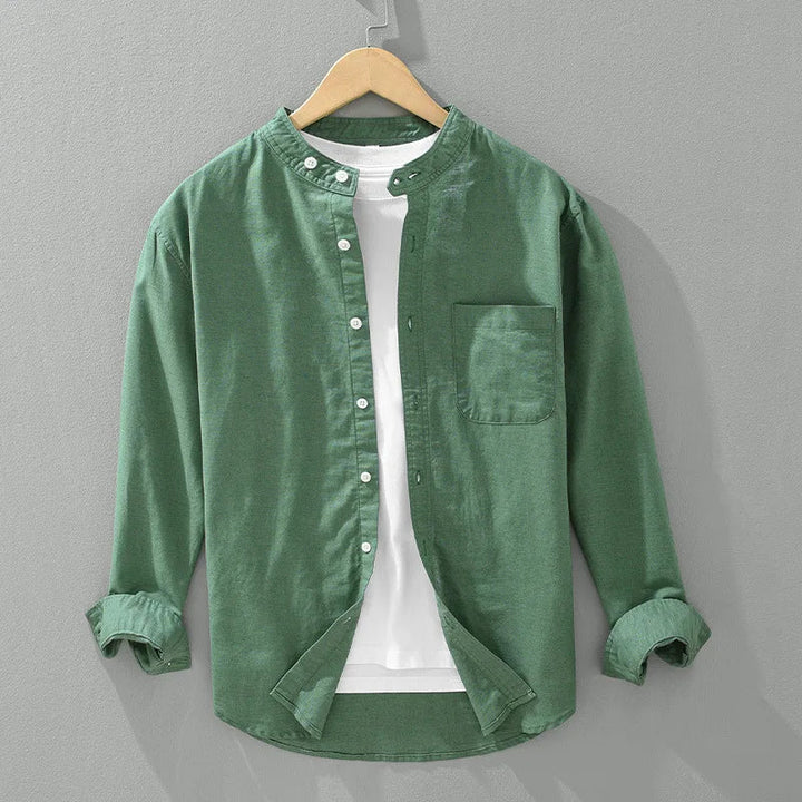 Comfortable men's casual shirt. Classic long sleeve button-up, lightweight and breathable for versatile wear.