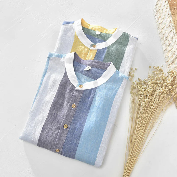 Relaxed fit men's casual shirt, a lightweight button-down top for breathable summer comfort & everyday fashion.