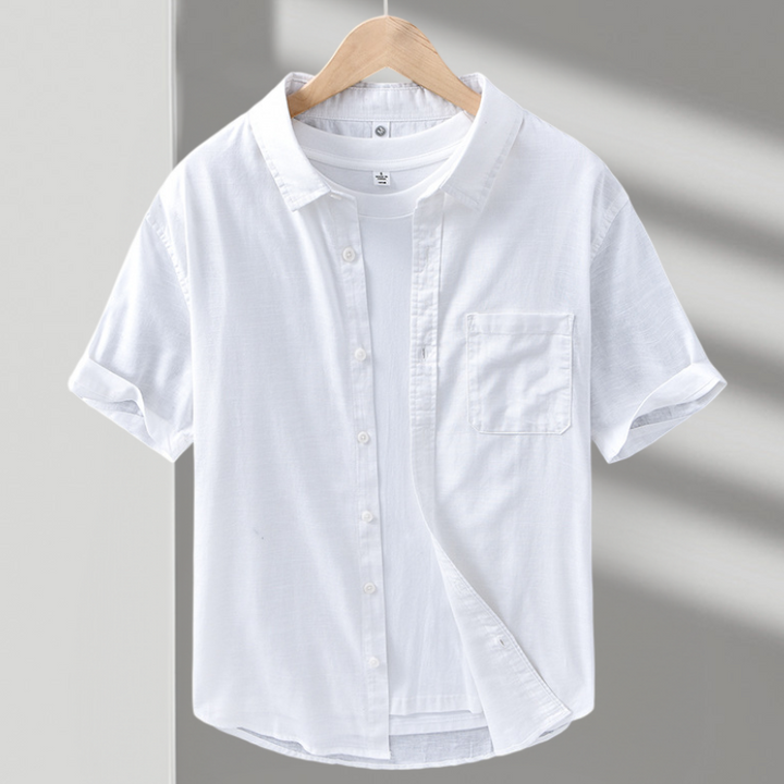 Casual long sleeve men's button-up shirt, versatile for everyday wear.