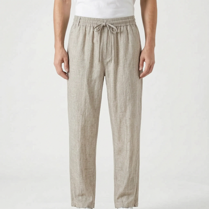 Straight leg men's lightweight pants for spring and summer comfort. Easy-wear relaxed fit.