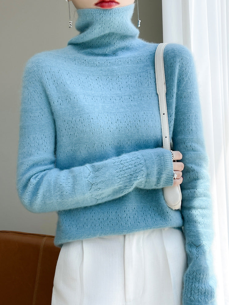 Men's versatile lightweight comfort sweater with a sophisticated stacked collar, suitable for elegant or casual looks.
