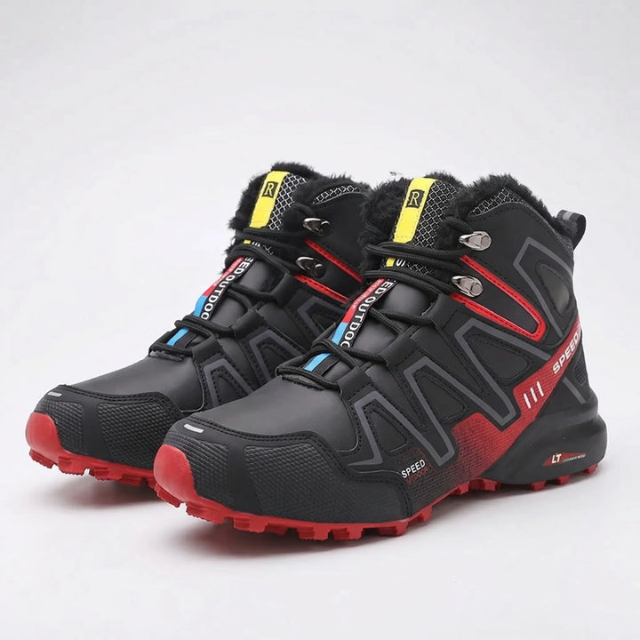 Durable men's insulated winter hiking boots, lightweight design for comfortable cold weather outdoor adventures.