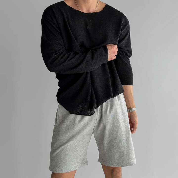 Soft, lightweight men's pullover, offering all-day comfort with a relaxed fit and classic crew neck.
