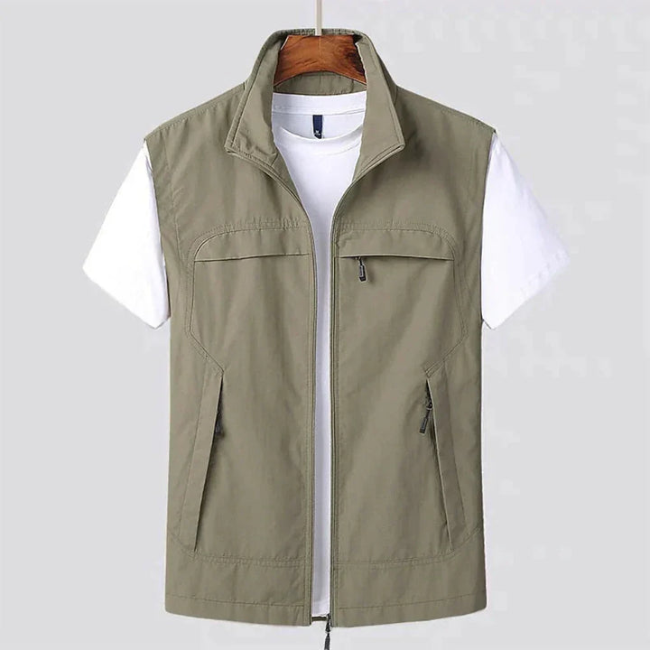 Stylish men's outdoor utility vest. Lightweight, quick-dry, and breathable, excellent for travel & active lifestyles.