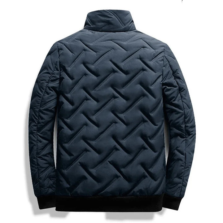 Modern men's quilted jacket, offering a comfortable, stylish design for casual everyday fashion.