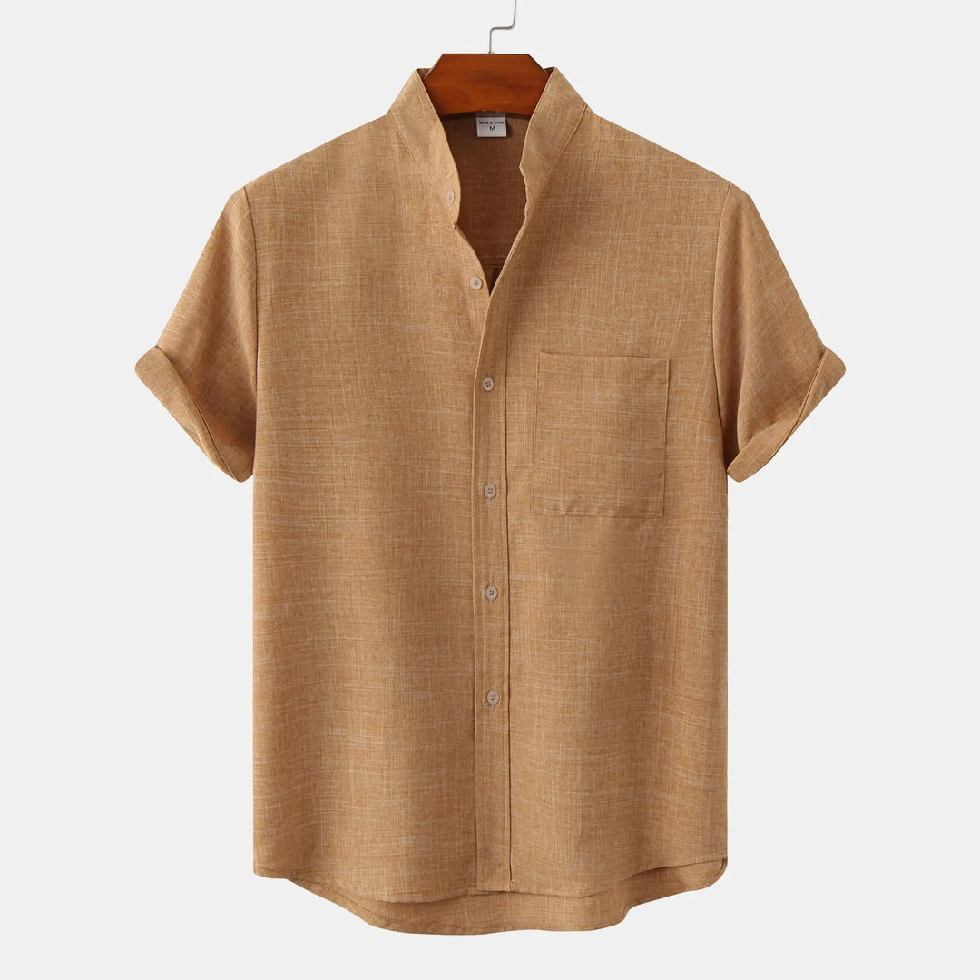 Men's lightweight button-up shirt, perfect for summer days, casual wear, and relaxed fashion.
