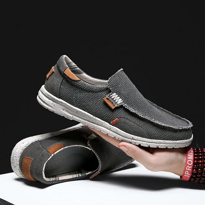 Simple men's slip-on shoes, designed for ultimate comfort and lightweight feel. Breathable casual footwear for men.