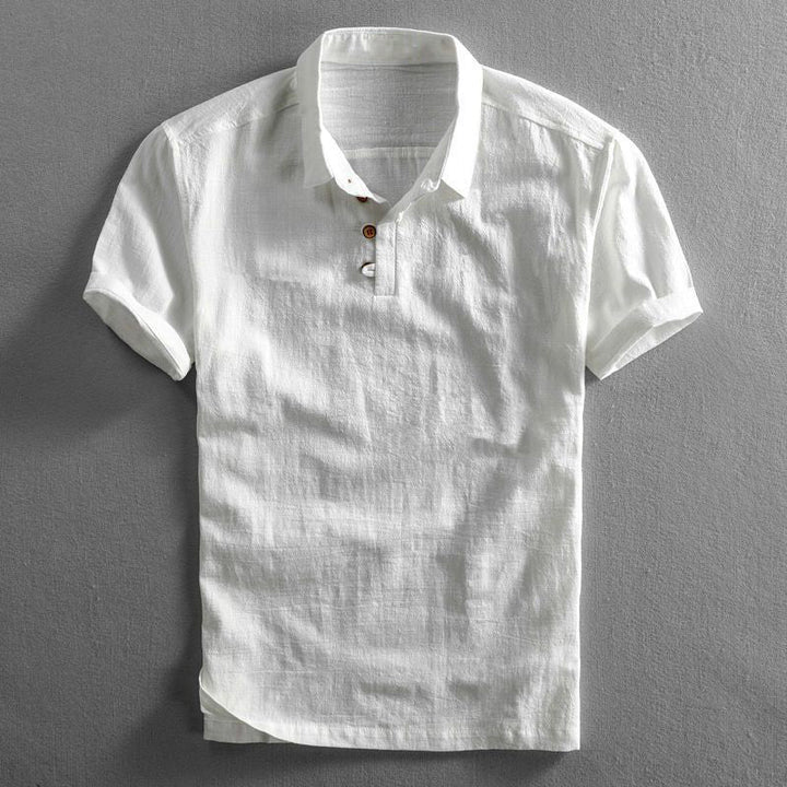 Casual men's lightweight short sleeve polo shirt, perfect for summer outdoor activities or everyday wear.