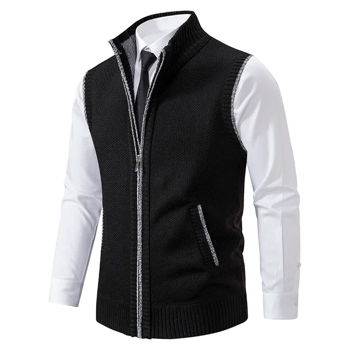 Comfortable men's wool blend layering vest. Versatile outerwear for warmth and stylish winter fashion.