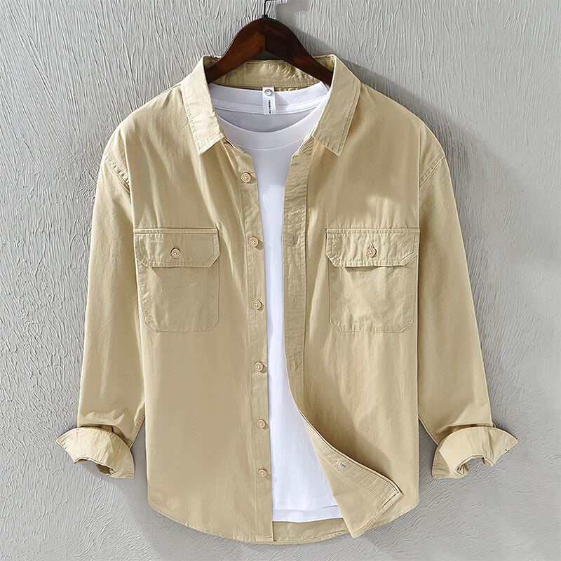 Men's Lisbon Relaxed Fit Button-Down Shirt, perfect for casual summer wear.