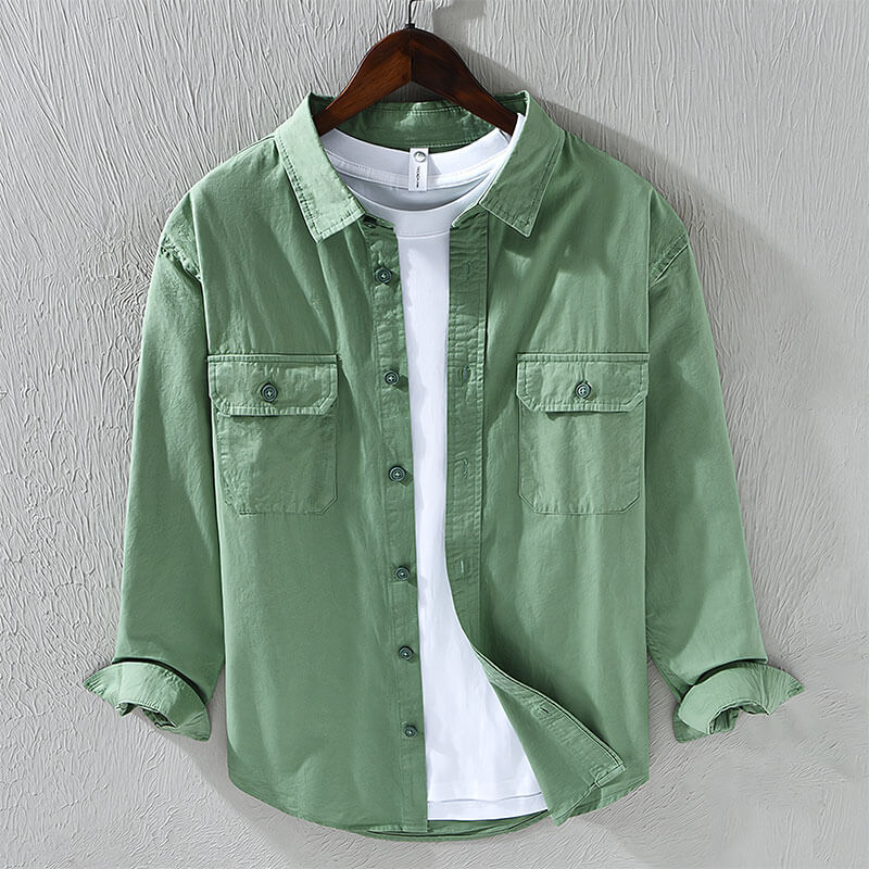 Stylish men's long-sleeve button-down shirt, Lisbon Relaxed Fit for summer.