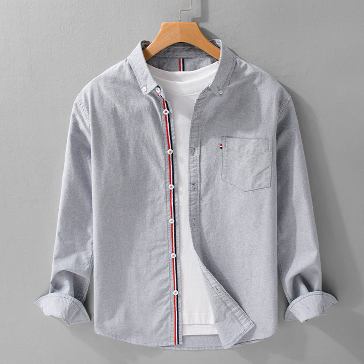 Casual men's striped button-up shirt. Lightweight, perfect for comfortable everyday wear & modern mens fashion style.