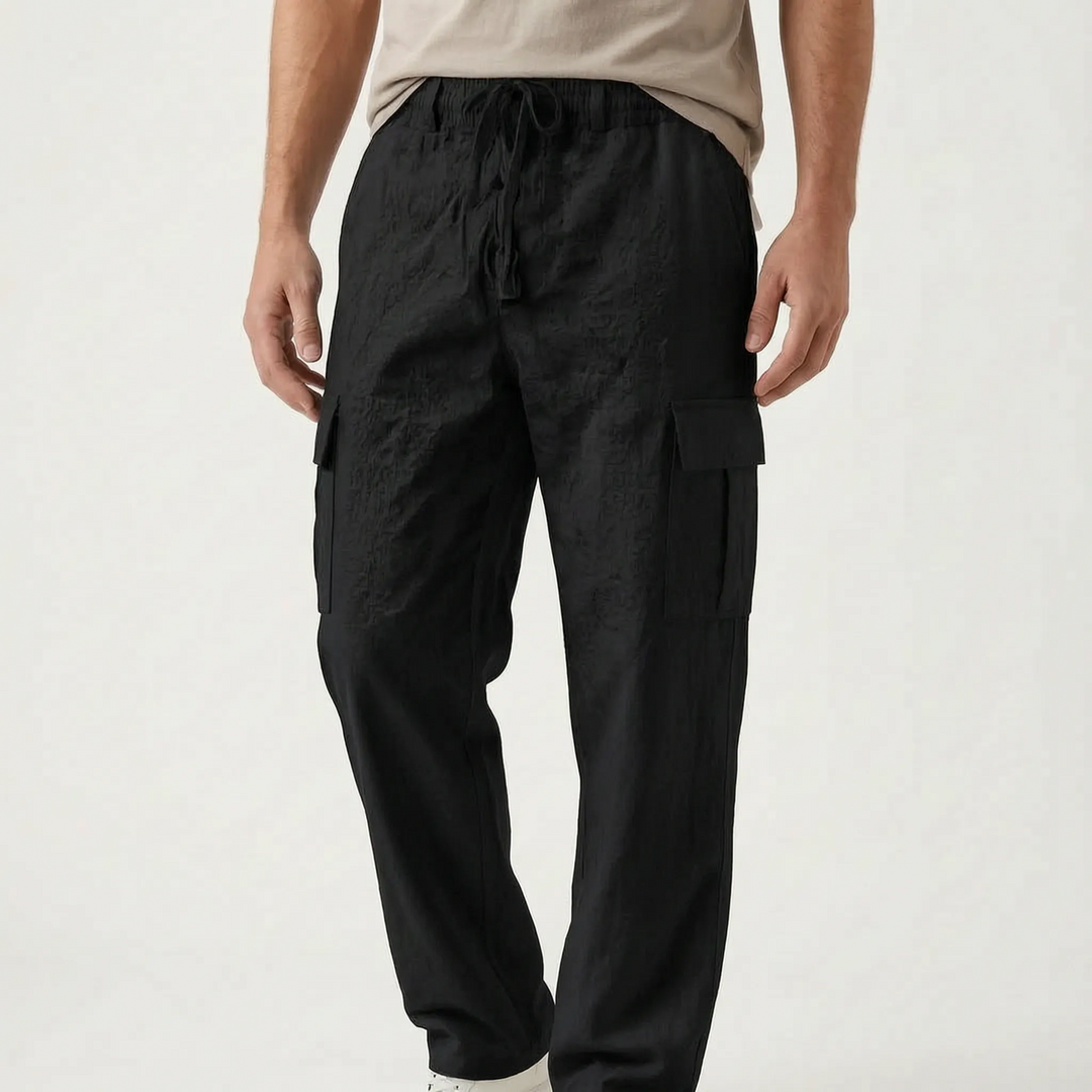 Stylish men's loose fit cargo pants with utility pockets, a versatile choice for modern casual fashion.