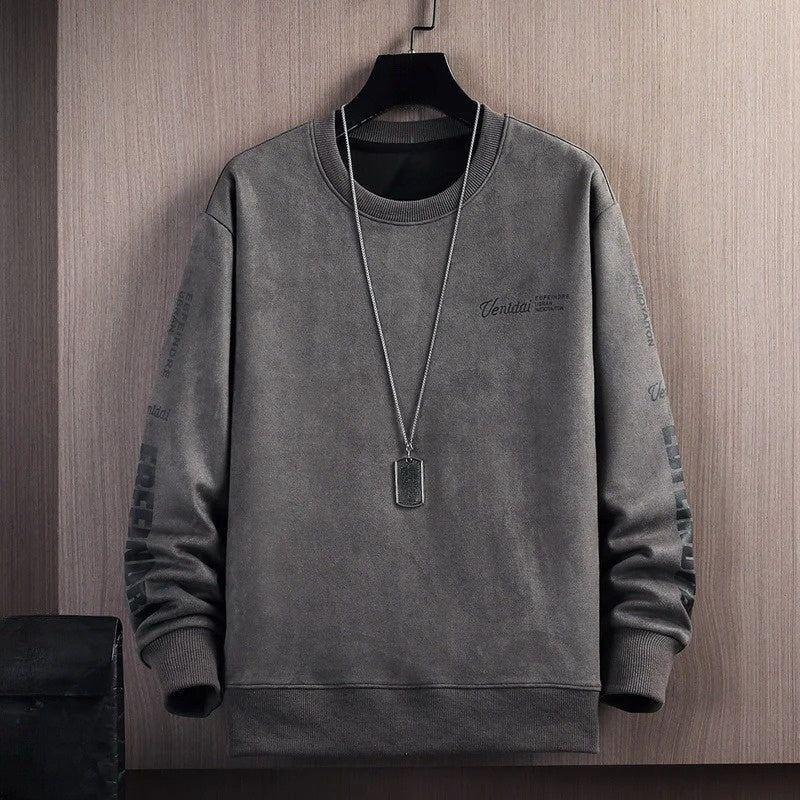 Men's Luxe Urban Pullover Sweatshirt, crewneck, relaxed fit, perfect for streetwear & casual wear.