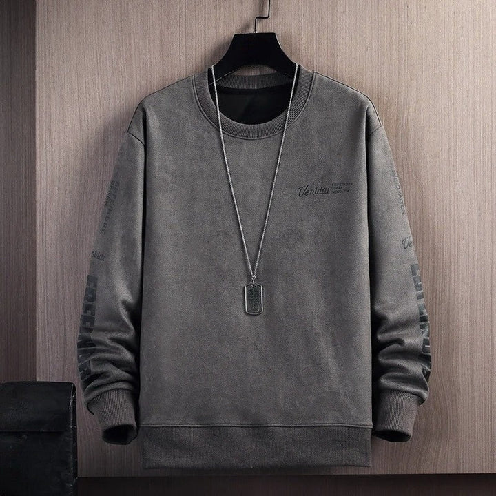 Men's Luxe Urban Pullover Sweatshirt, crewneck, relaxed fit, perfect for streetwear & casual wear.