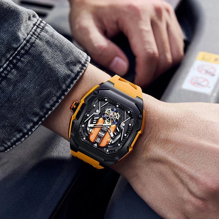 Premium men's Tourbillon Chronograph luxury watch. Sophisticated, water-resistant timepiece.