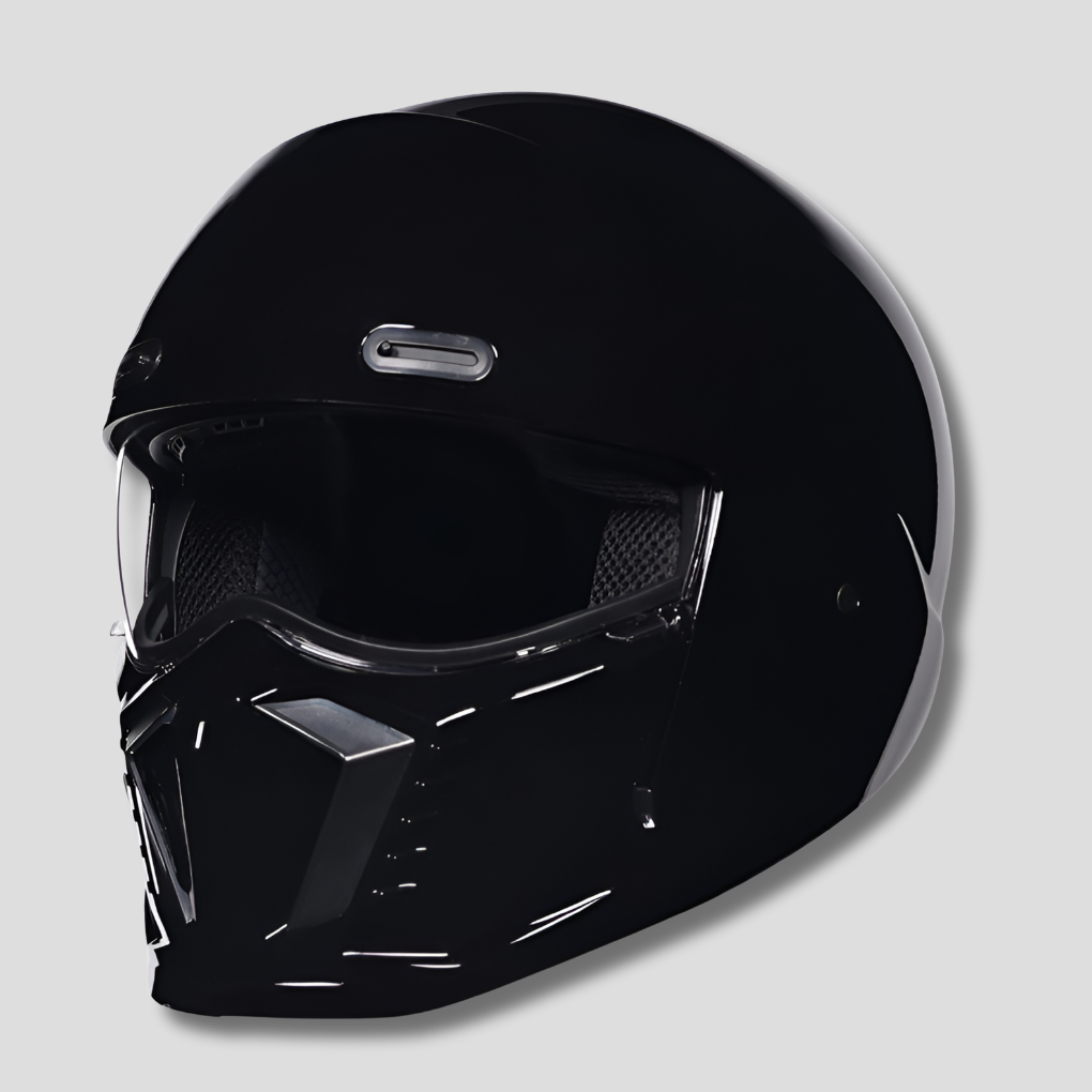 Matte black men's modular full face motorcycle helmet. DOT/ECE approved for street & sport biking.