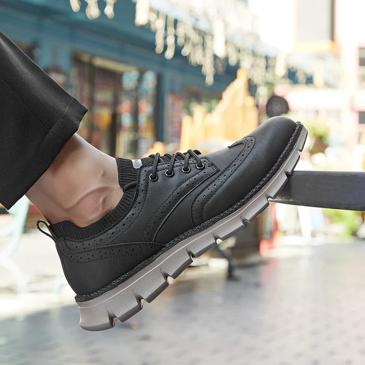 Front view of Maverick men's comfort sneakers, showcasing stylish design & sturdy support.