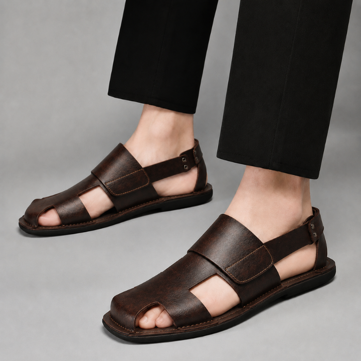 Stylish men's Mayfair sandals for summer. Cushioned, comfortable everyday casual footwear, perfect for beach & travel.