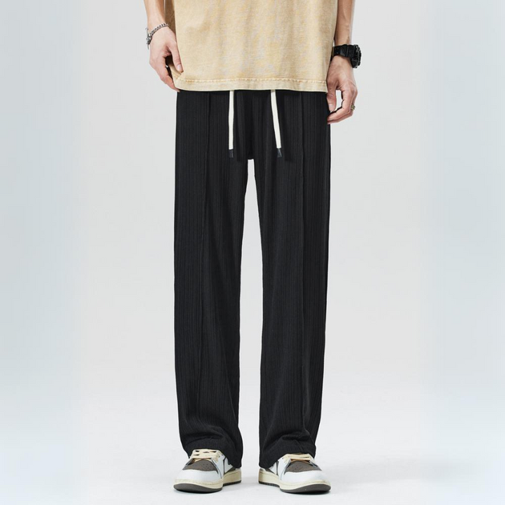 Men's Milano pleated pants, smart casual style, comfortable elastic waist for everyday fashion.