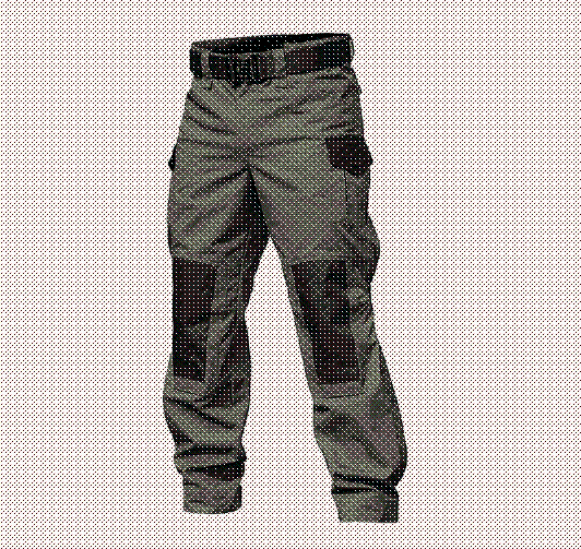 Front view of men's utility cargo pants, midweight tactical design with zipper fly, perfect for hiking gear.
