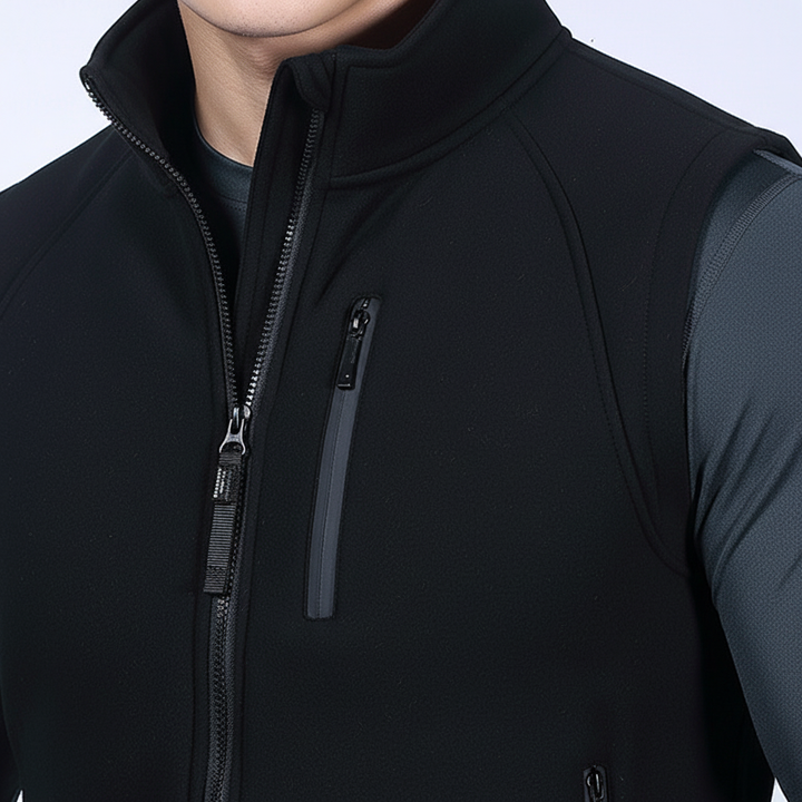 Warm men's fleece-lined winter vest by Mitchell, perfect for casual outings & outdoor activities.